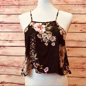 NWOT Maeve Anthro Floral Print Crop Halter Top
